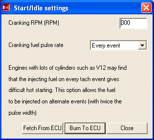 Start/Idle Settings, MS2, 13B Rotary