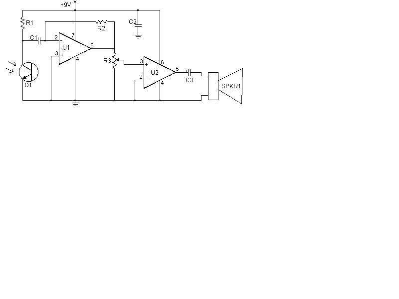 Pcb Diagram Of Laser Communication System By Using Lm386 - Schematic For Laser Receiver - Pcb Diagram Of Laser Communication System By Using Lm386