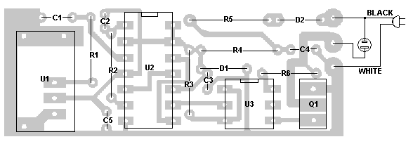 PCB parts placement of the IR Remote Switch