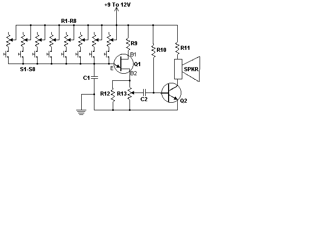 This is the schematic of the Transistor Organ