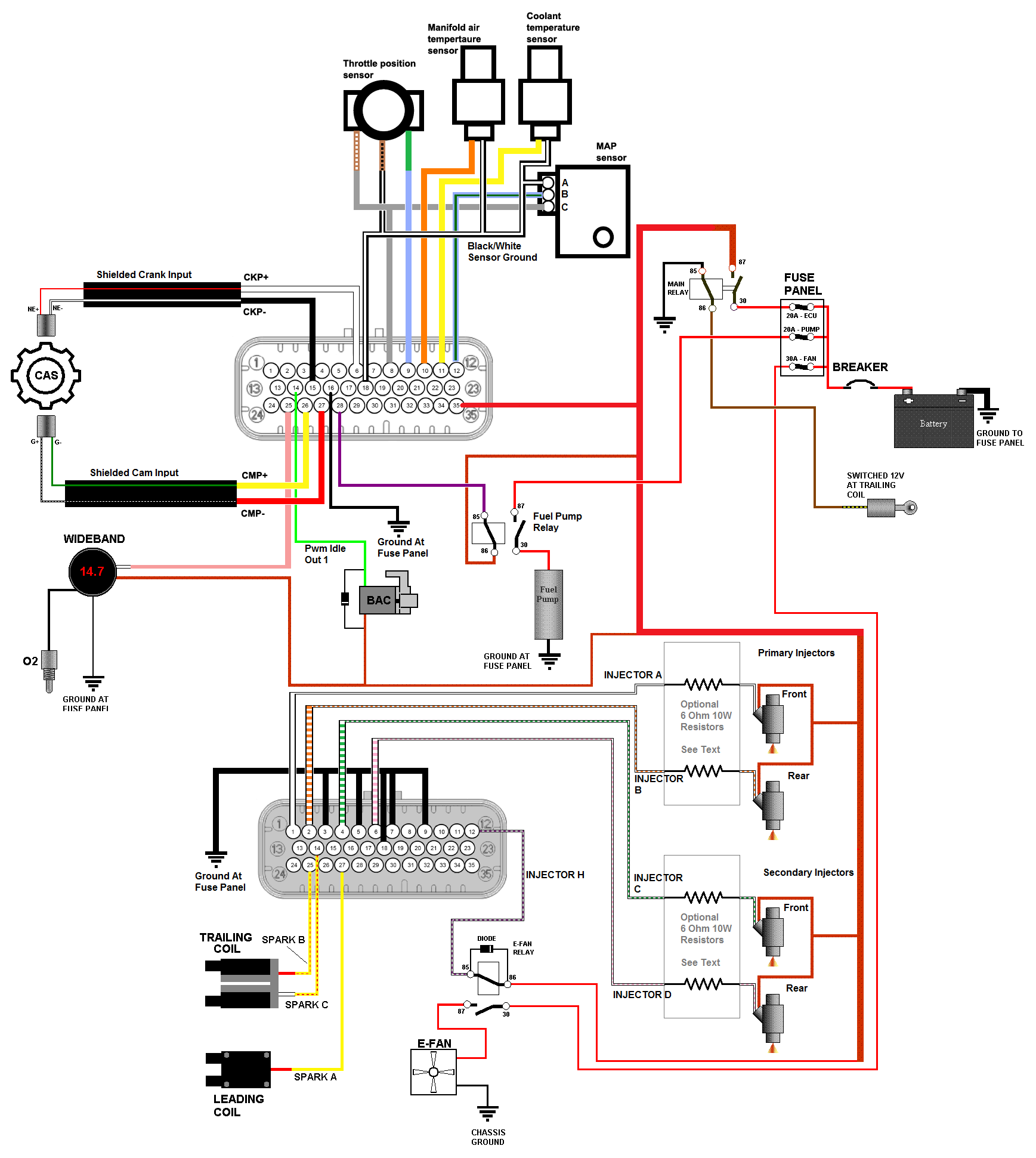 Master 2nd Gen RX-7 Megasquirt MS3-Pro Wiring Schematic Image
