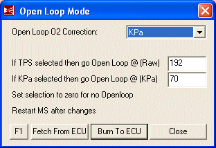 Open Loop Mode, MS1, 13B Rotary