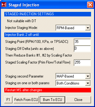 Staged Injection, MS1, 13B Rotary