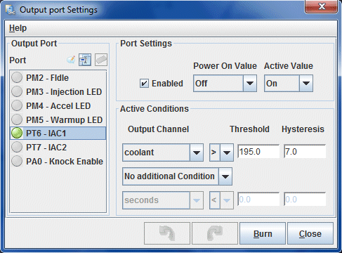 Output Port Settings, MS2, 13B Rotary