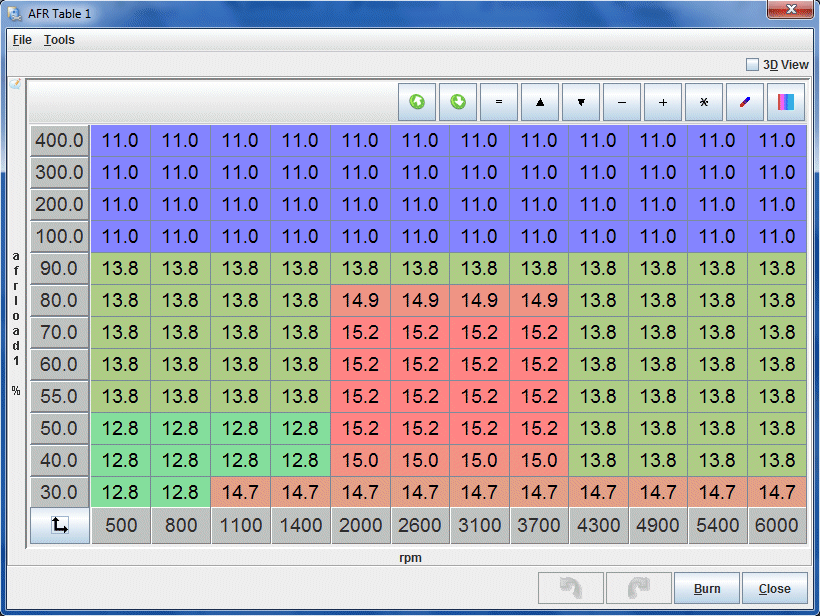 MS3X 13B AFR Table 1 settings