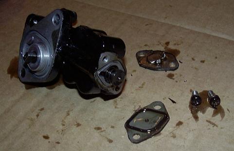 Metering oil pump with end plates removed