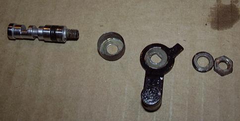 Lever removed from adjustment shaft