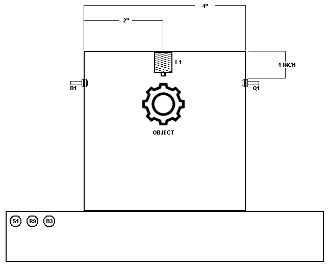 Diagram of the levitator enclosure and base assembly
