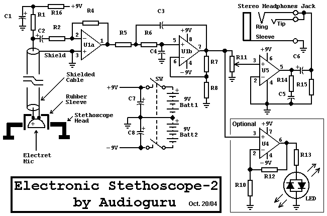 Schematic for Electronic Stethoscope