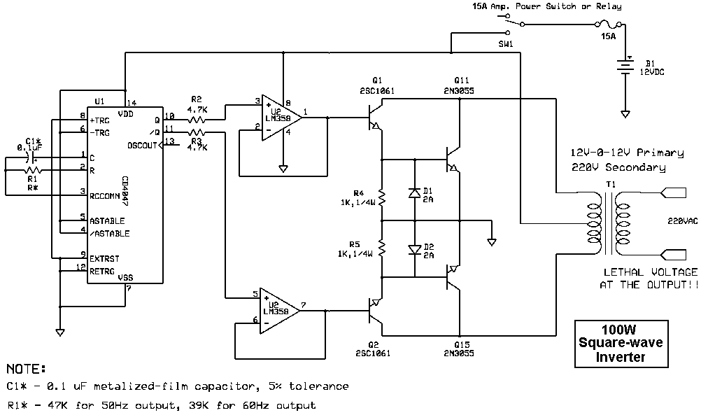 Aaron's Homepage Forum - 12/120V inverter again circuit diagram 12v new fence 