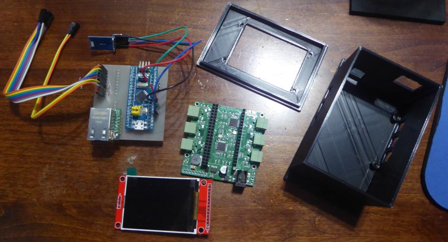 Image of Circuit Setup 6 channel expandable power monitor board with STM32 W5500 Ethernet board and case