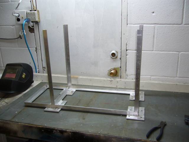 Uprights for tool tray tacked into place