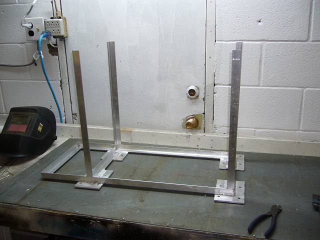 Uprights for tool tray tacked into place