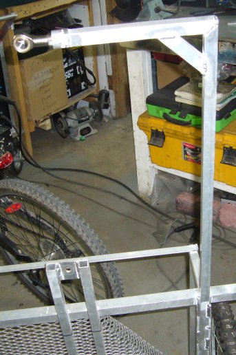 New tow bar welded to cart