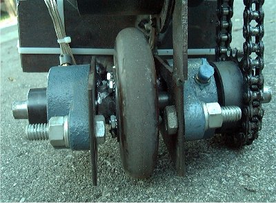Close up of rear wheel assembly - CLICK TO ENLARGE