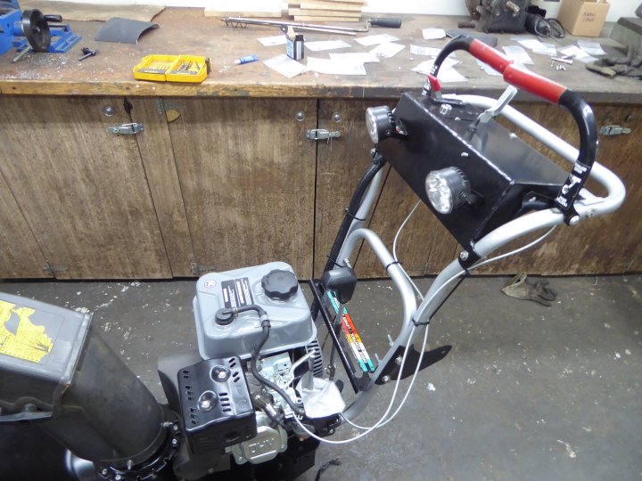 Image of assembled handle, controls and cables