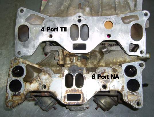Comparison between ports on 4 port TII lower intake and 6 port NA lower intake