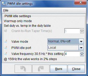 Idle PWM Settings, MS2, 13B Rotary