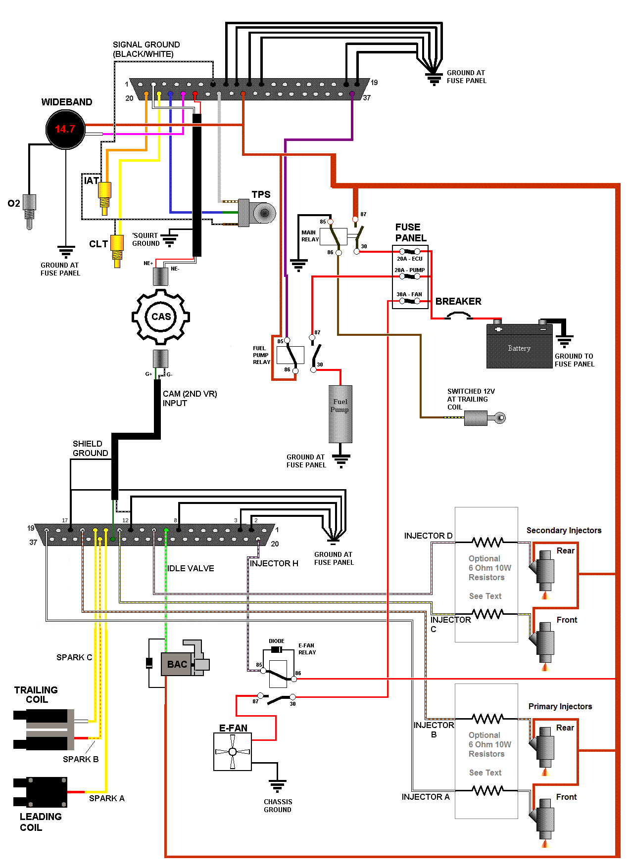 Master 2nd Gen RX-7 MS3X Megasquirt Wiring Schematic Image