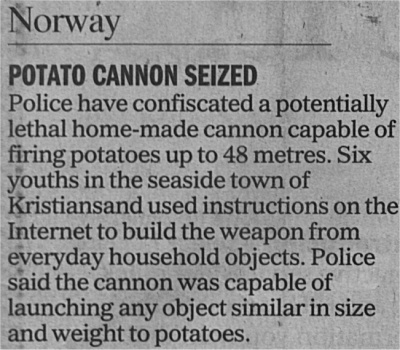 Potato Cannon Seized Article