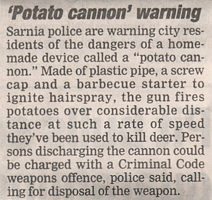 Potato Cannon Warning Article