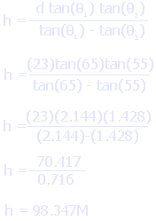 Calculating the height